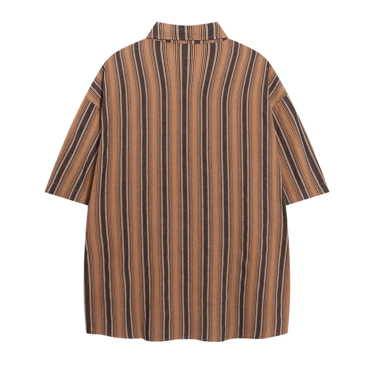 American retro vertical striped short shirt