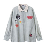 復古徽章情侶長袖