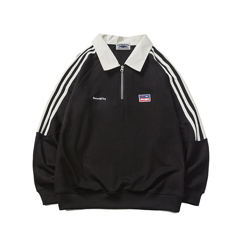 Retro Color Block Three Stripes Sweatshirt