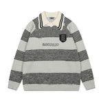 retro striped polo sweater
