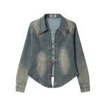Retro denim casual shirt (women's style)