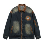 cartoon embroidered denim jacket
