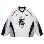 復古拼接寬鬆長袖