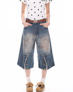 retro simple denim shorts