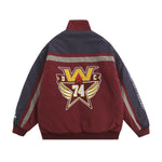 復古拼色運動棉服