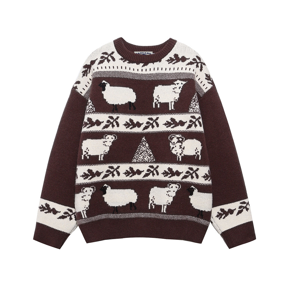 趣味動物條紋毛衣