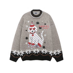 小狗刺綉撞色毛衣