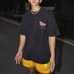 아메리칸 레트로 선셋 프린트 반소매