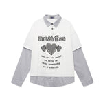 Spliced ​​fake two-piece long sleeves