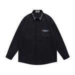 Floral embroidered long-sleeved shirt