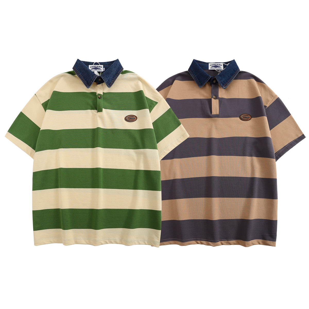 American retro striped short sleeves