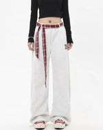Vintage long belted casual trousers
