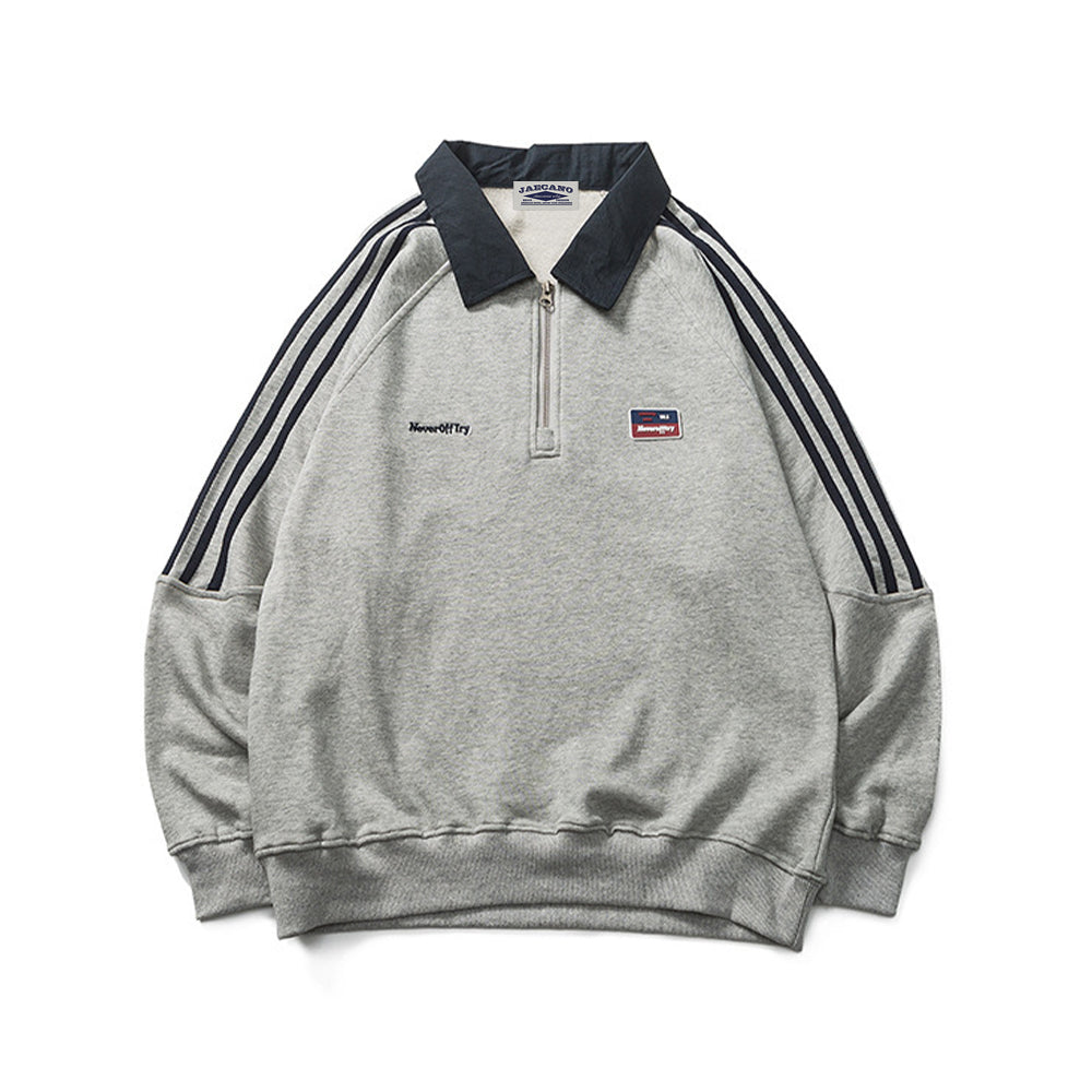 Retro Color Block Three Stripes Sweatshirt