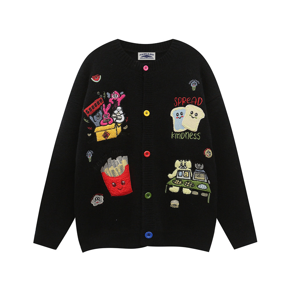 cartoon embroidered sweater