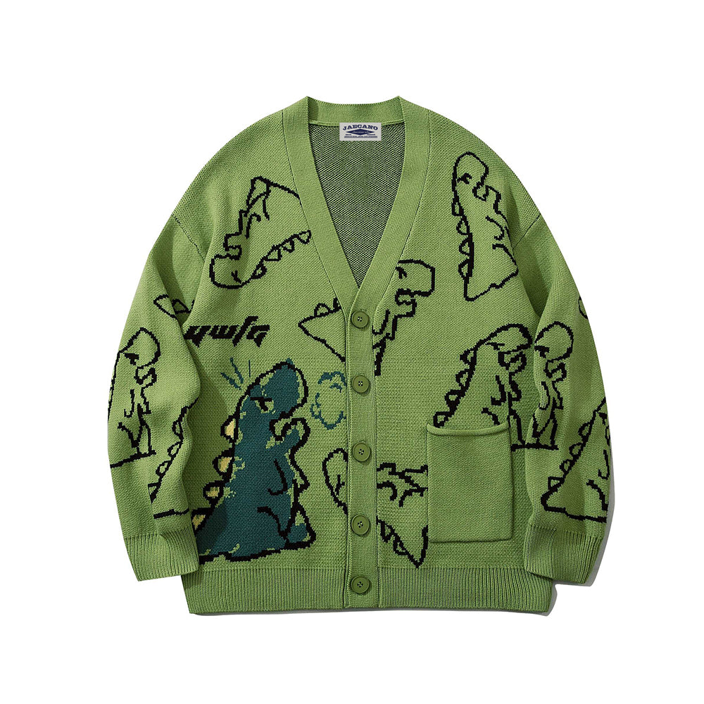 American Retro Dinosaur Cardigan 