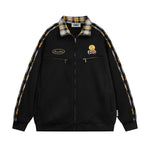 Retro letter embroidered jacket