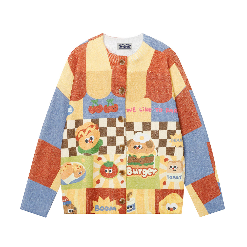 retro cartoon knitted sweater