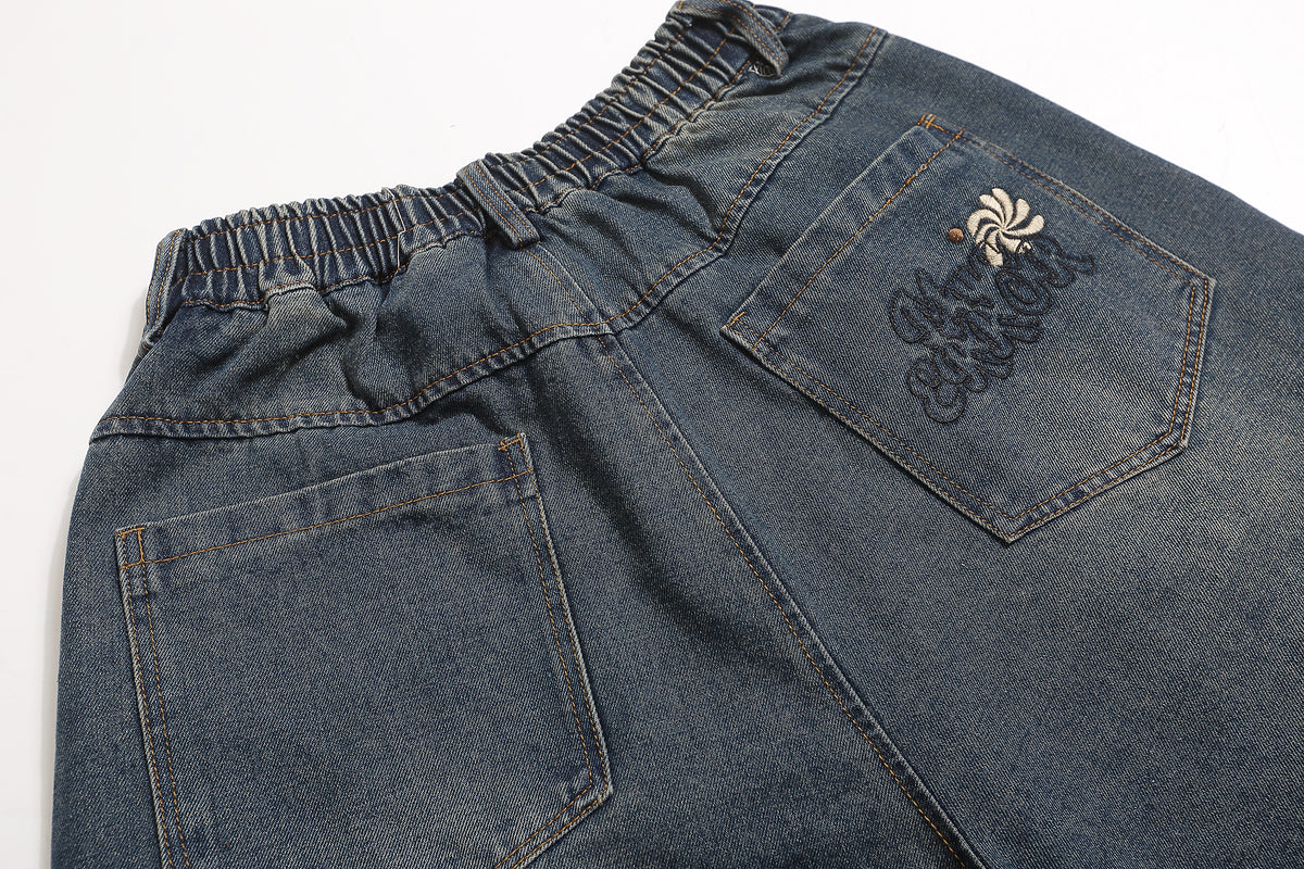 American vintage embroidered jeans