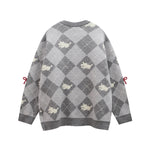 可愛菱格毛衣