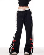 Cute embroidered casual trousers