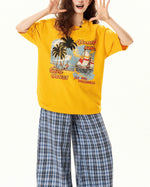 레트로 크리에이티브 프린트 반팔