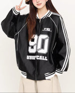 Retro letter print jacket