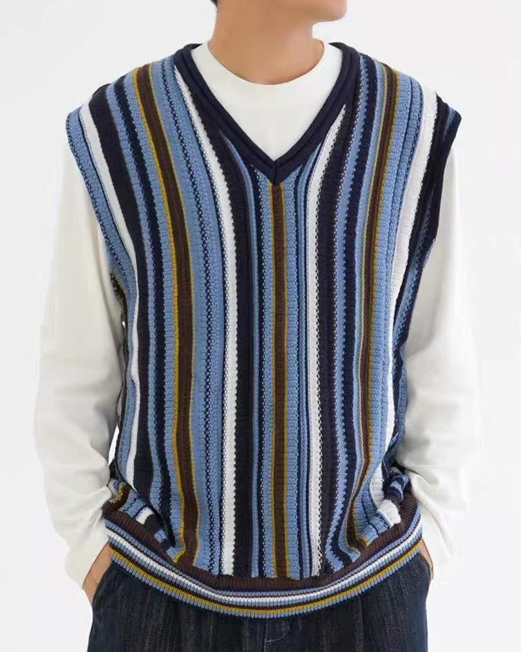 vintage striped sweater vest 