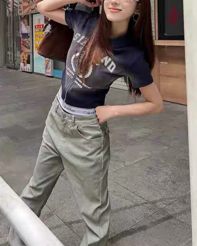 레트로 워시드 반팔 (여성용)