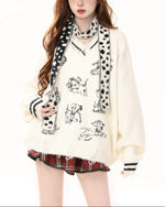 可愛配圍巾毛衣