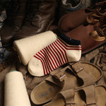 콘트라스트 스트라이프 크루 양말