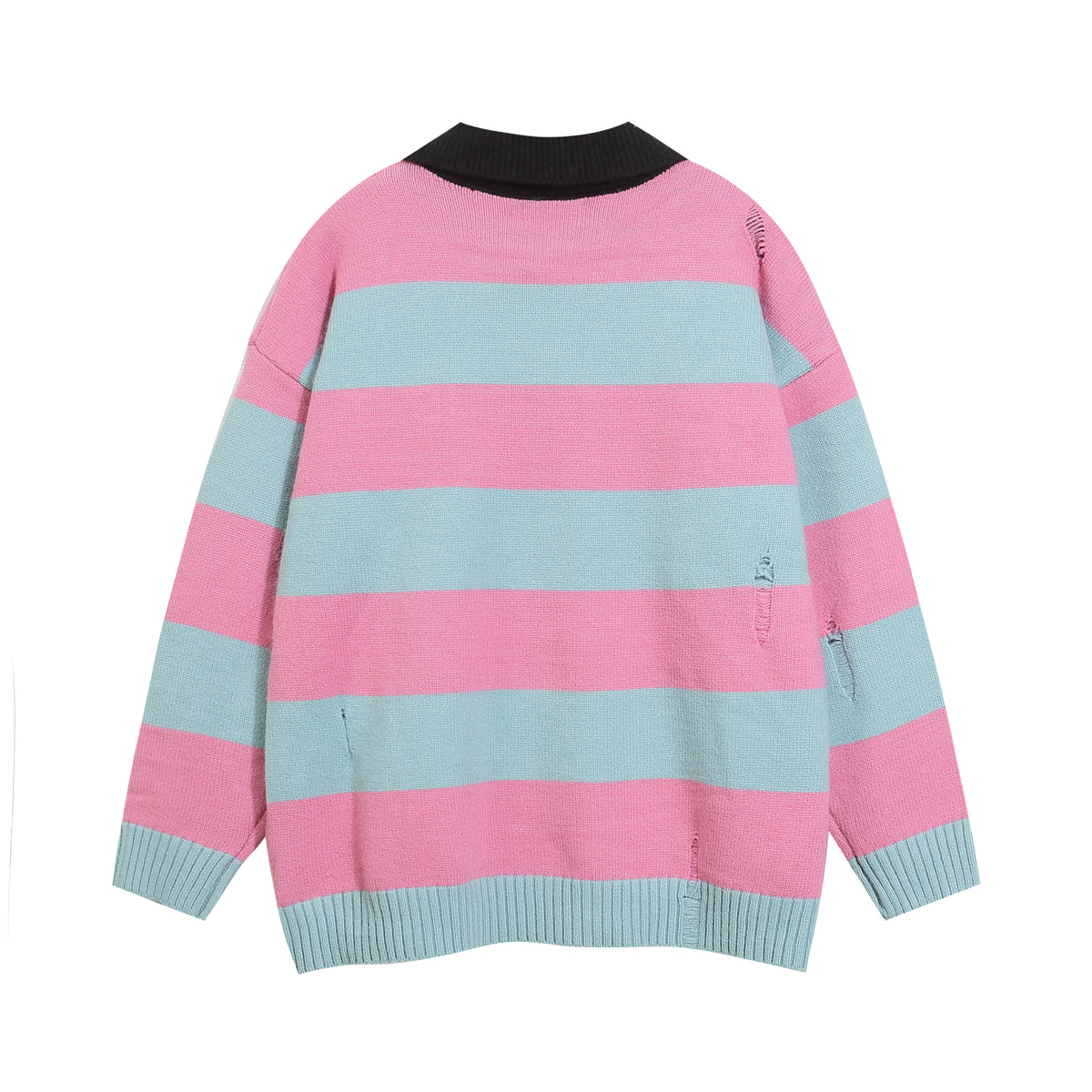 retro striped polo sweater