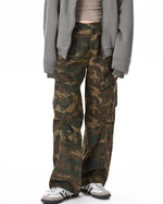 復古水洗做舊迷彩工裝褲