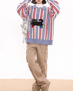 Fun cat lapel sweater