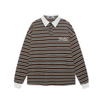 Embroidered contrast striped long sleeves