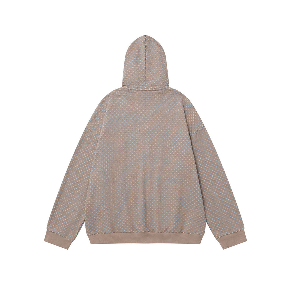 Simple loose hooded sweatshirt jacket