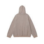 Simple loose hooded sweatshirt jacket