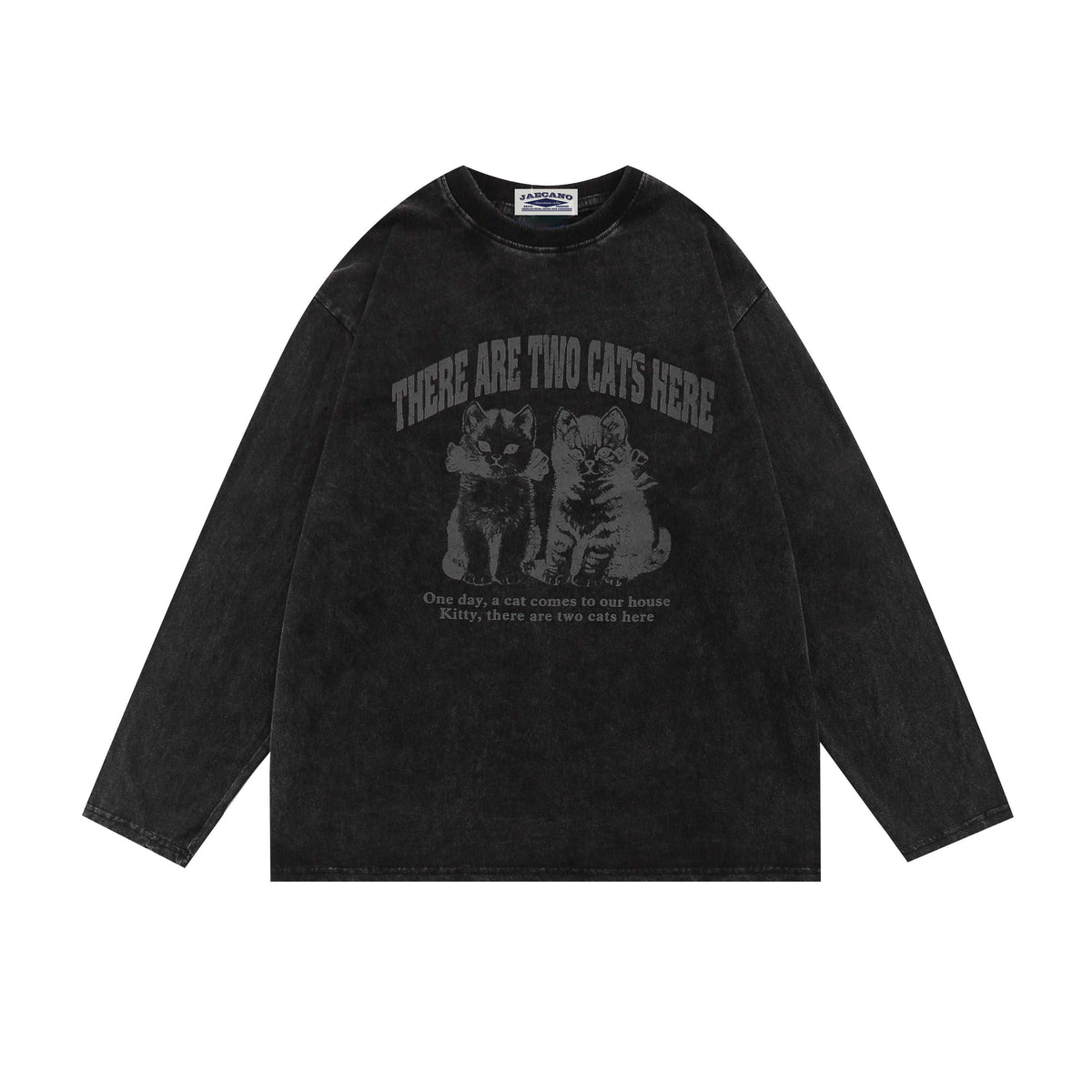 American retro washed cat long sleeves 