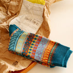 復古針織中筒襪