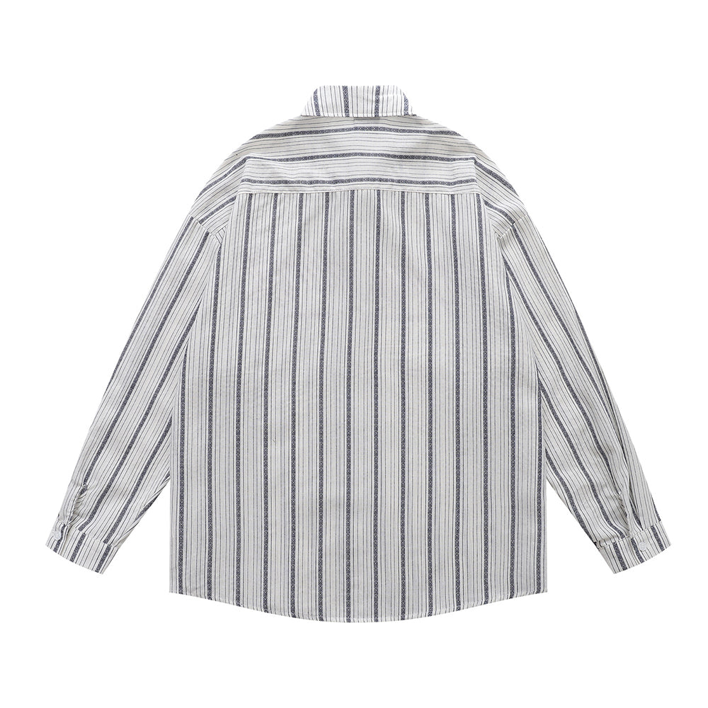 Striped letter long-sleeved shirt