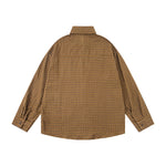 Embroidered plaid long-sleeved shirt