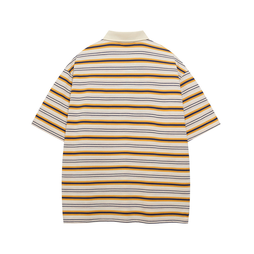 Lettering embroidered polo short sleeves