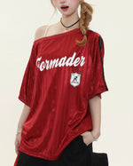 Off-shoulder neutral style short sleeves