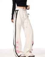 Cute embroidered casual trousers