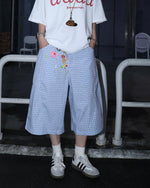 Simple plaid casual shorts