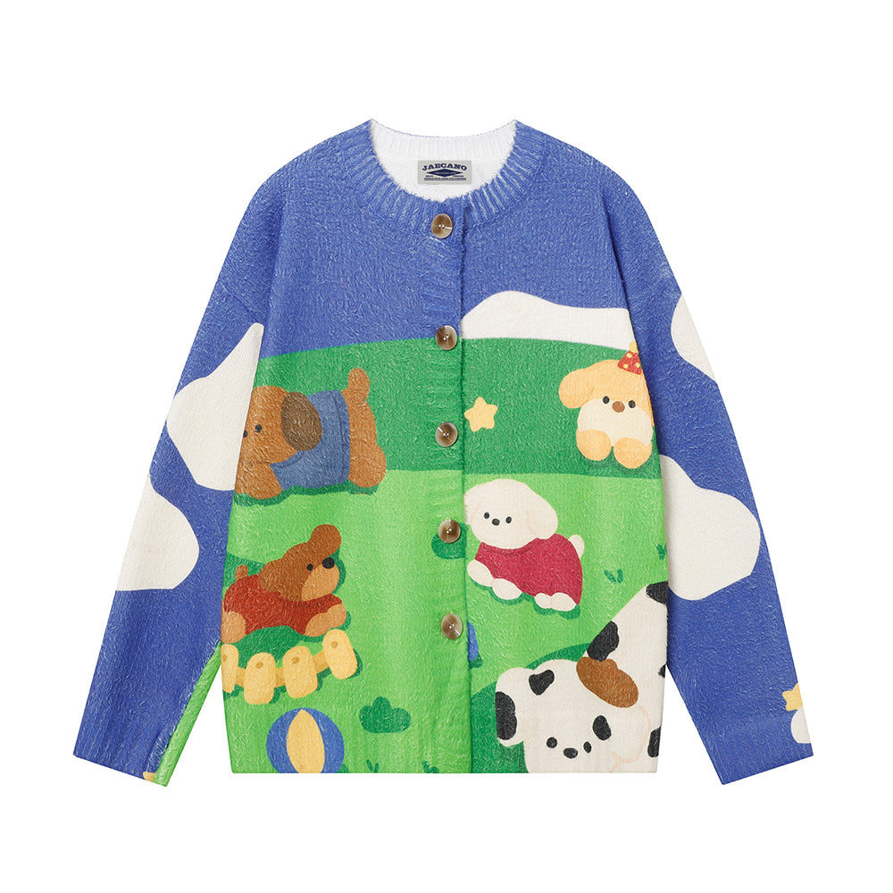 retro cartoon knitted sweater