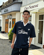 撞色拼接polo短袖