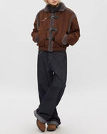 Retro patchwork lapel jacket