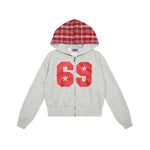 Retro hooded sweatshirt jacket