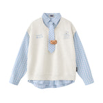 復古拼接假兩件衛衣