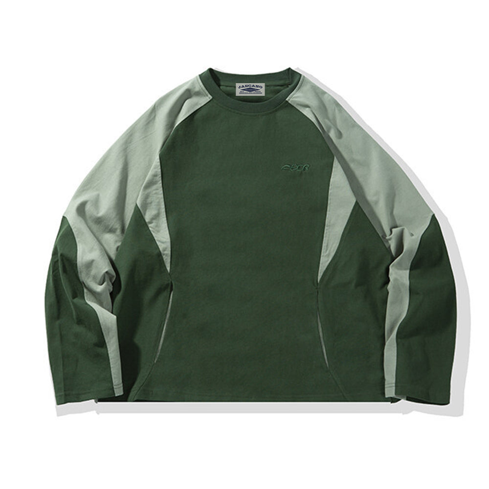 Contrast color stitching sweatshirt